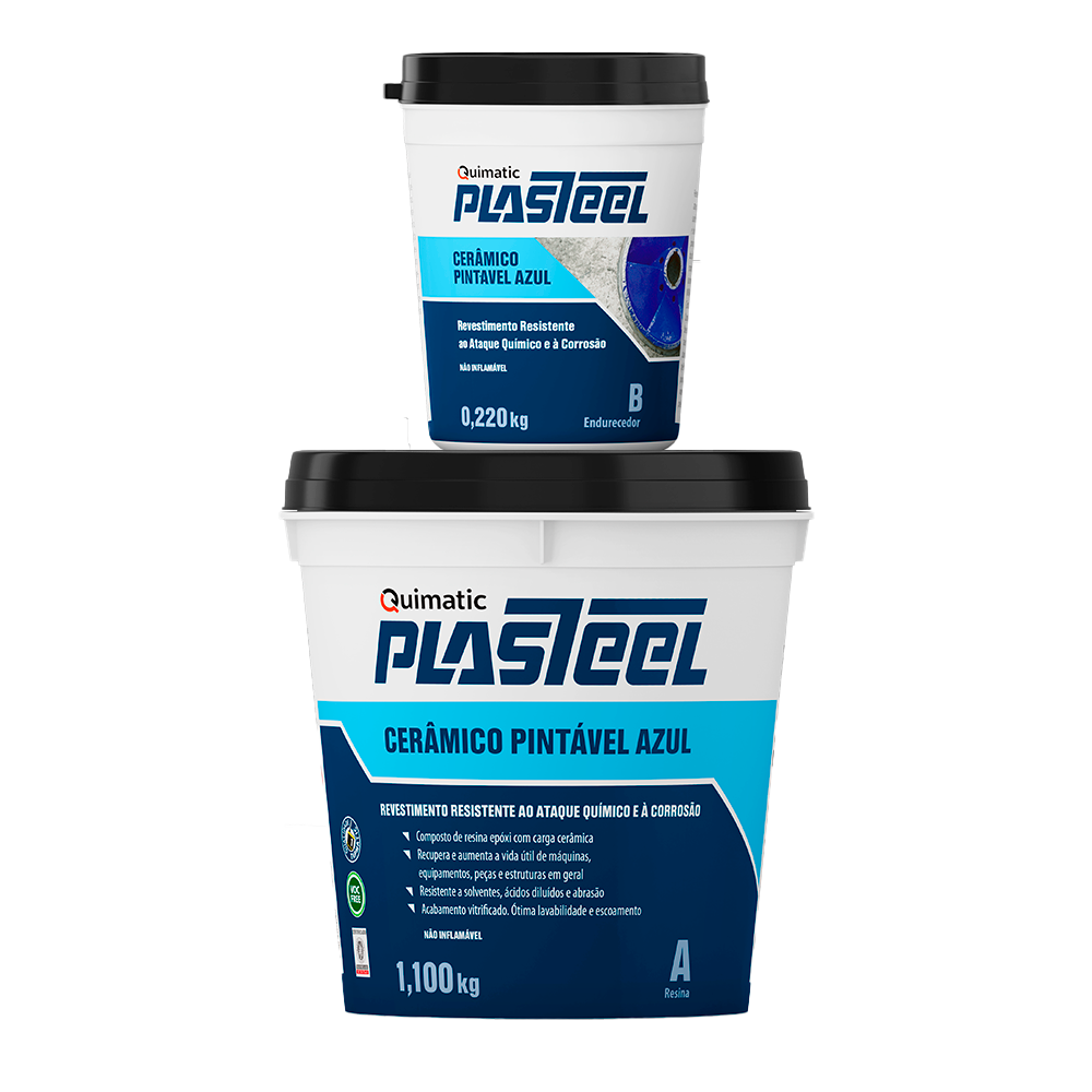 Plasteel Cerâmico Pintável Azul