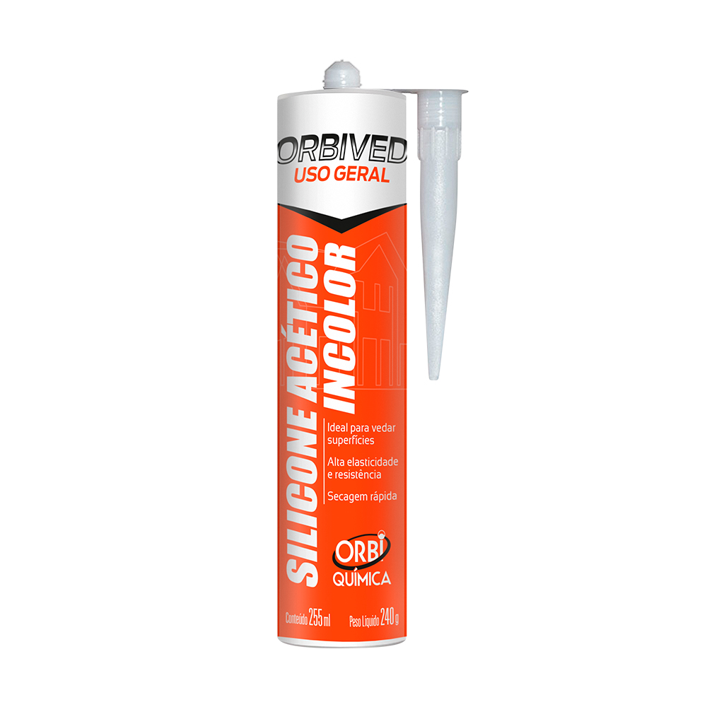 ORBIVED Silicone Acético Uso Geral – Incolor 255ml / 240gr